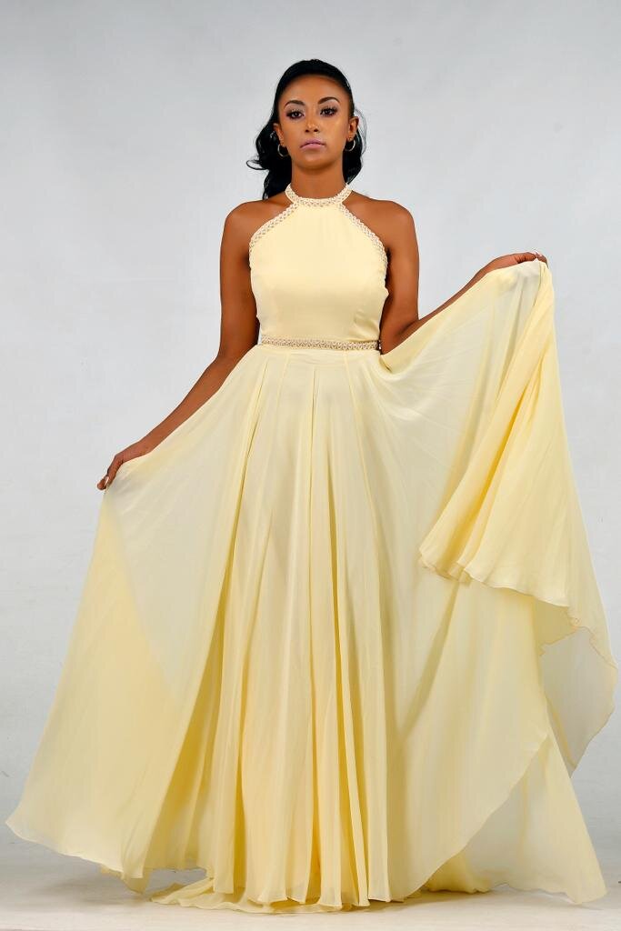 Halterneck maxi dress